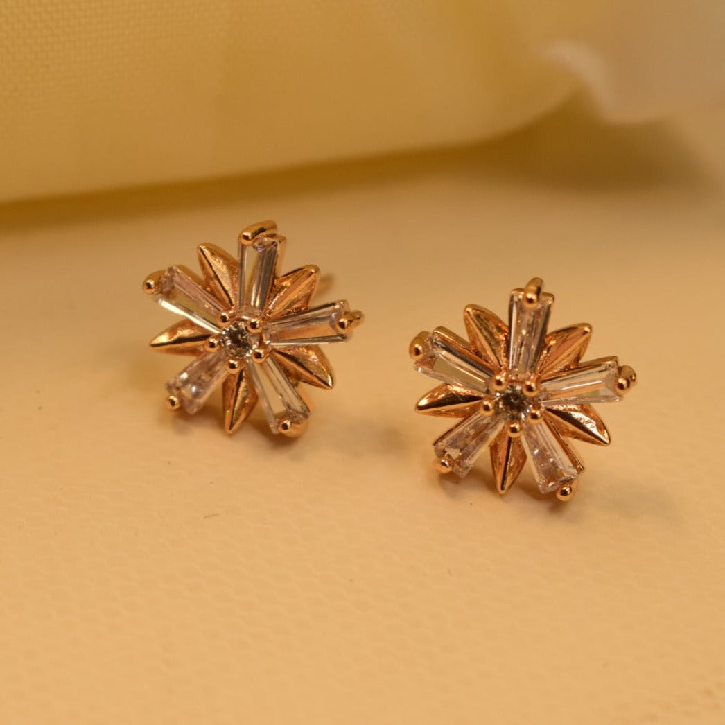 Elegant Design Real Stone Gold Plated Tiny Earrings For Girls/women.