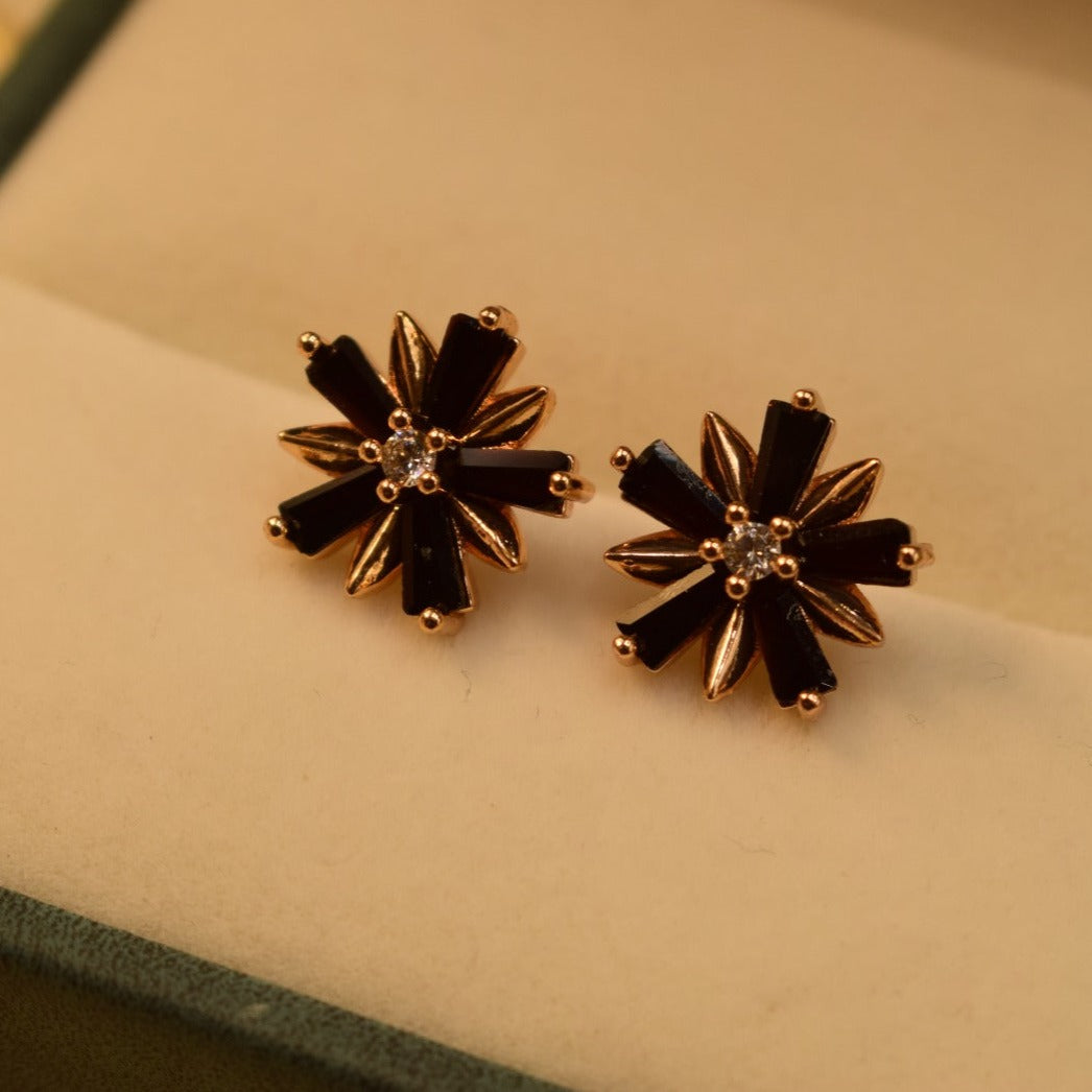 Elegant Design Real Stone Gold Plated Tiny Earrings For Girls/women.