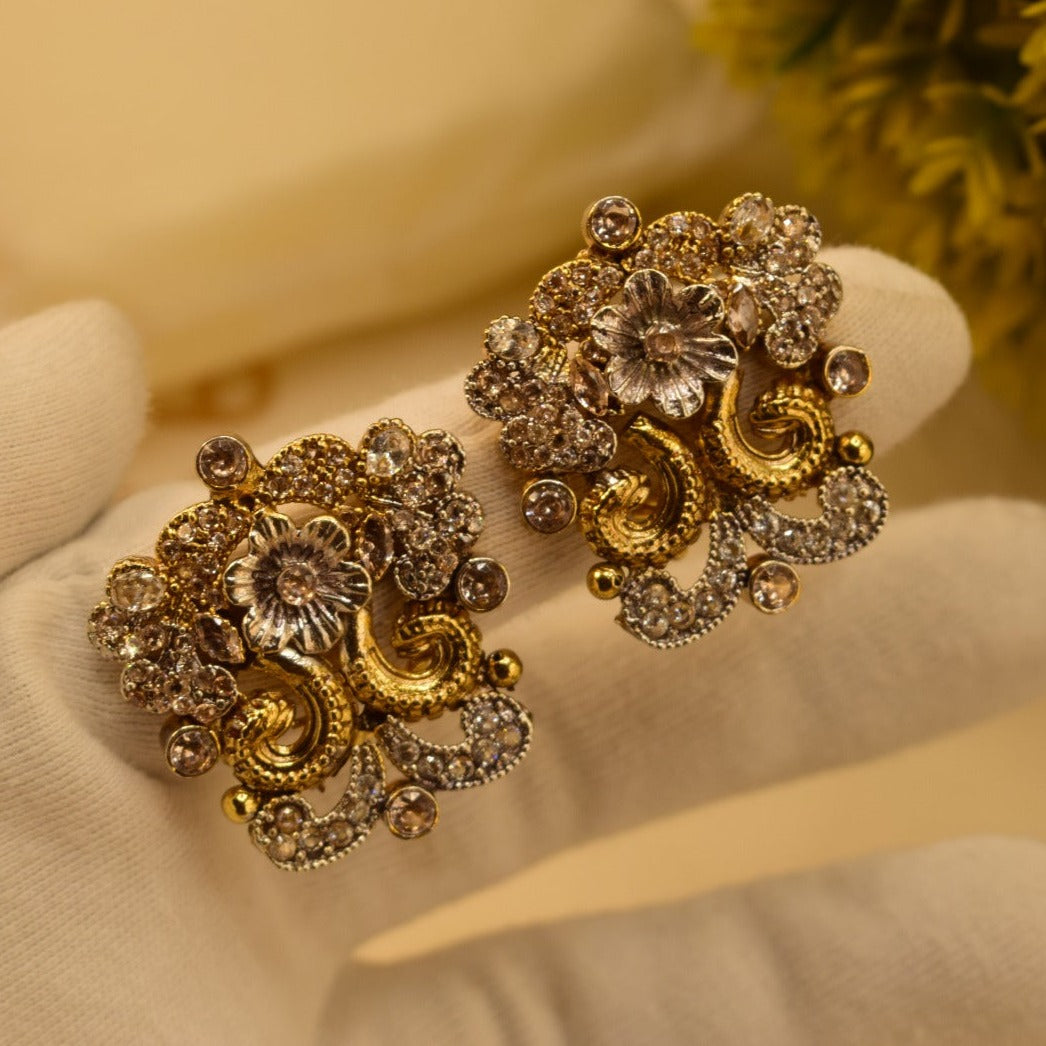 Unique Design Real Stone Gold Plated Earrings For Girls/women.
