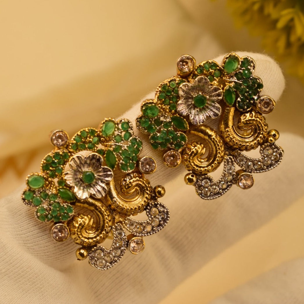 Unique Design Real Stone Gold Plated Earrings For Girls/women.