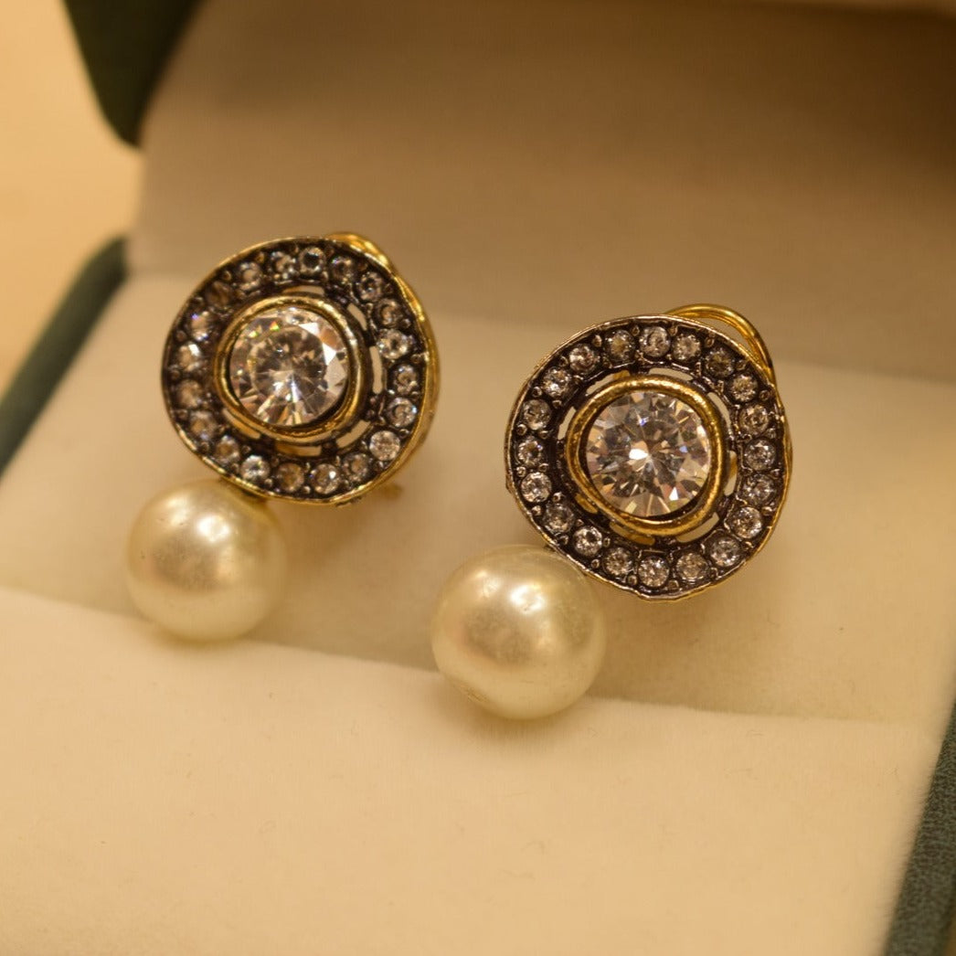 Elegant Design Real Jarai Zircon Pearl Earrings For Girls/women.
