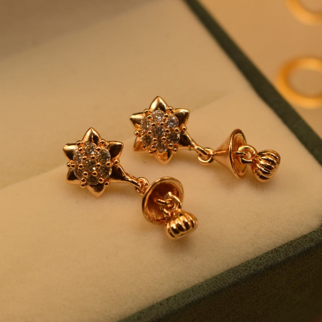 Elegant Design Real Stone Gold Plated Earrings For Girls/women.