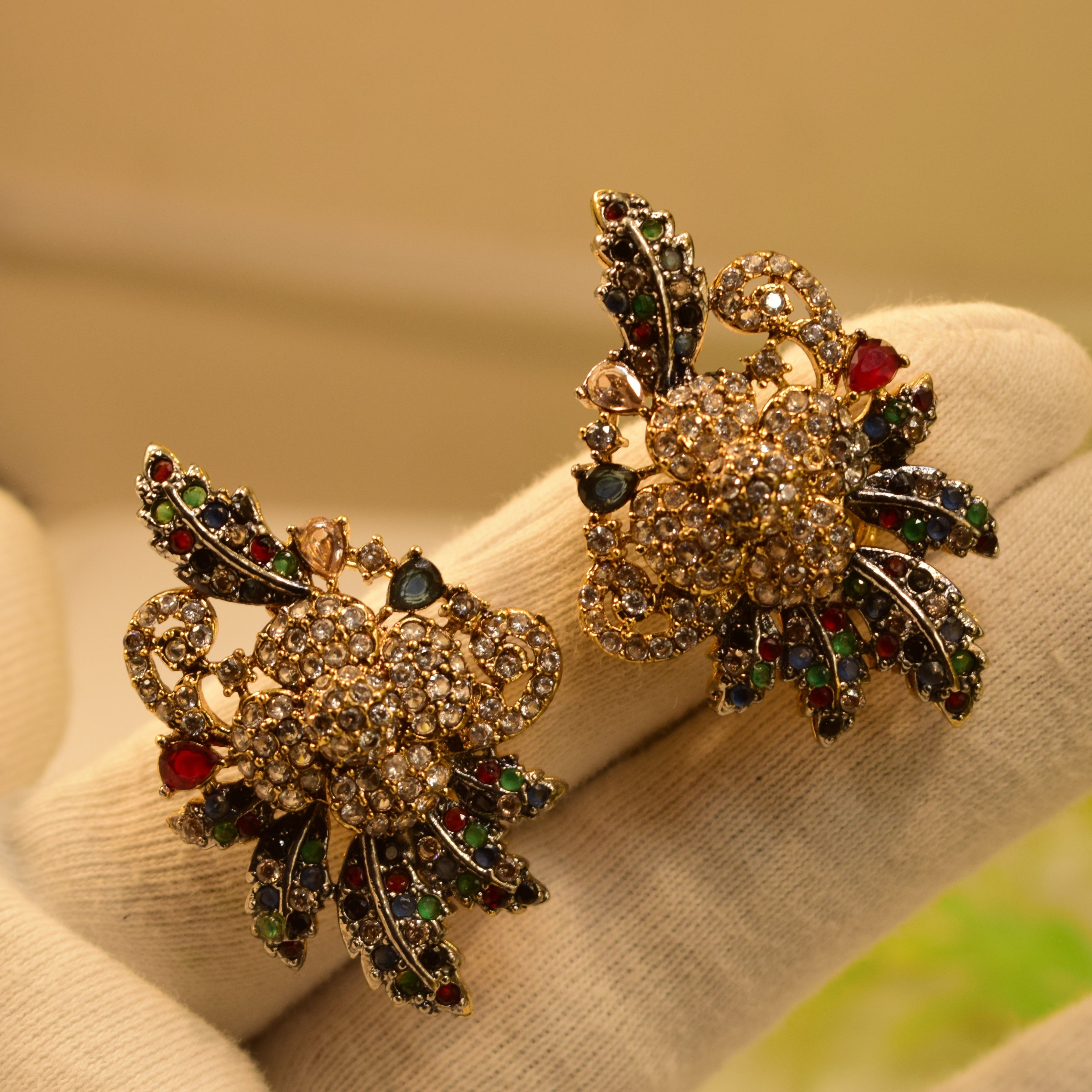 Stylish Real Stones Design Earrings For Girls/women