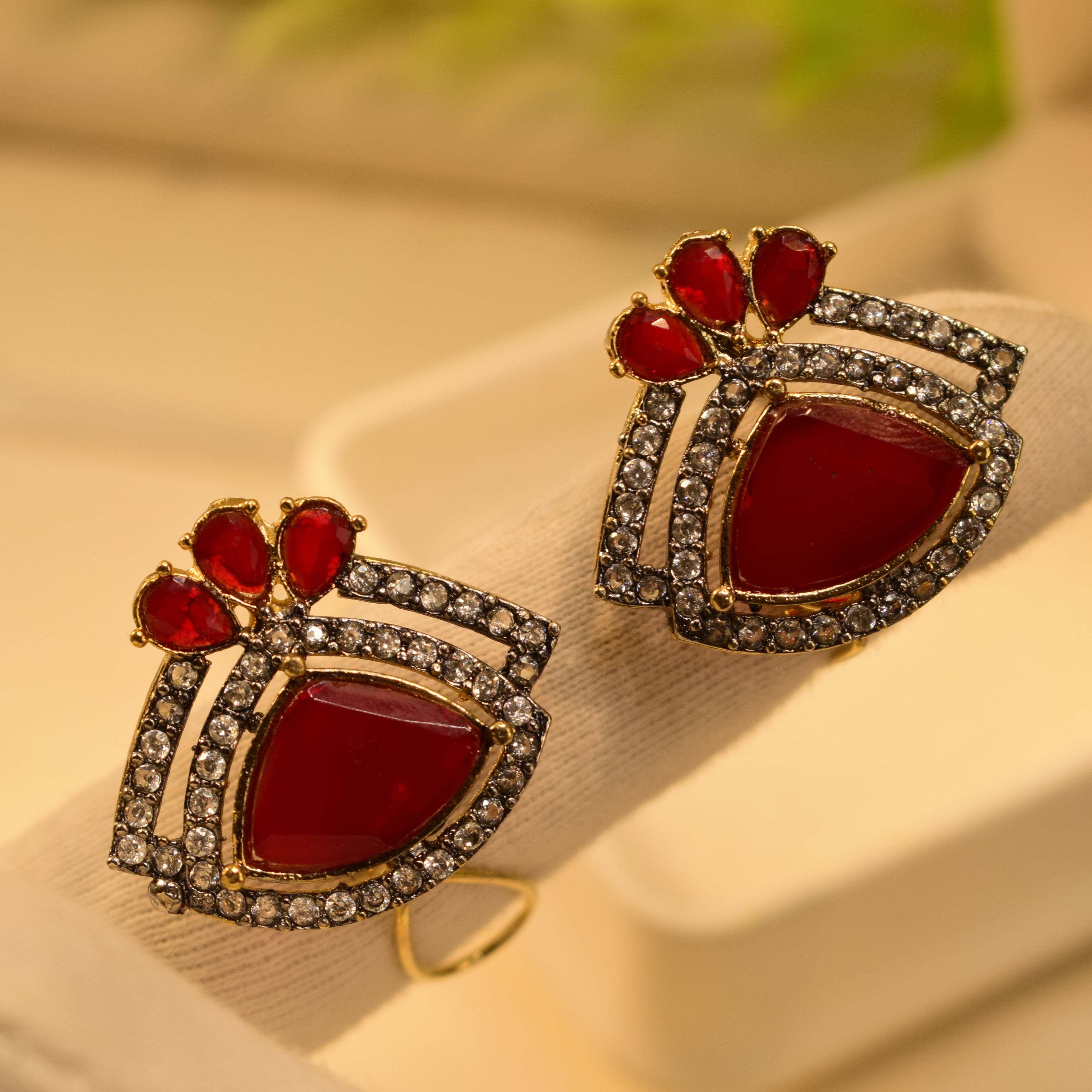 Stylish Real Stone Design Earrings For Girls/women