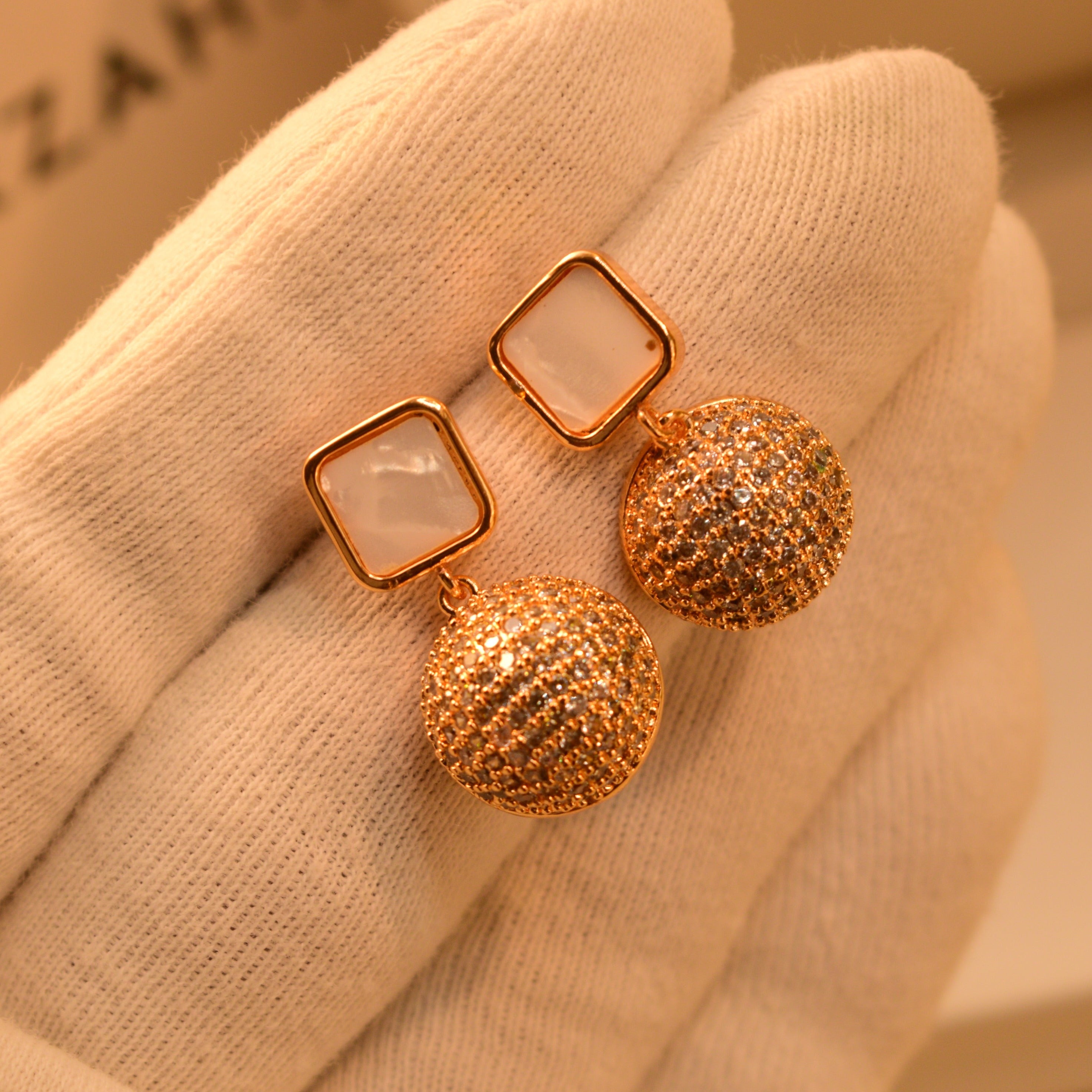 Mystic Crystal Gold Plated Earrings For Girls/Women