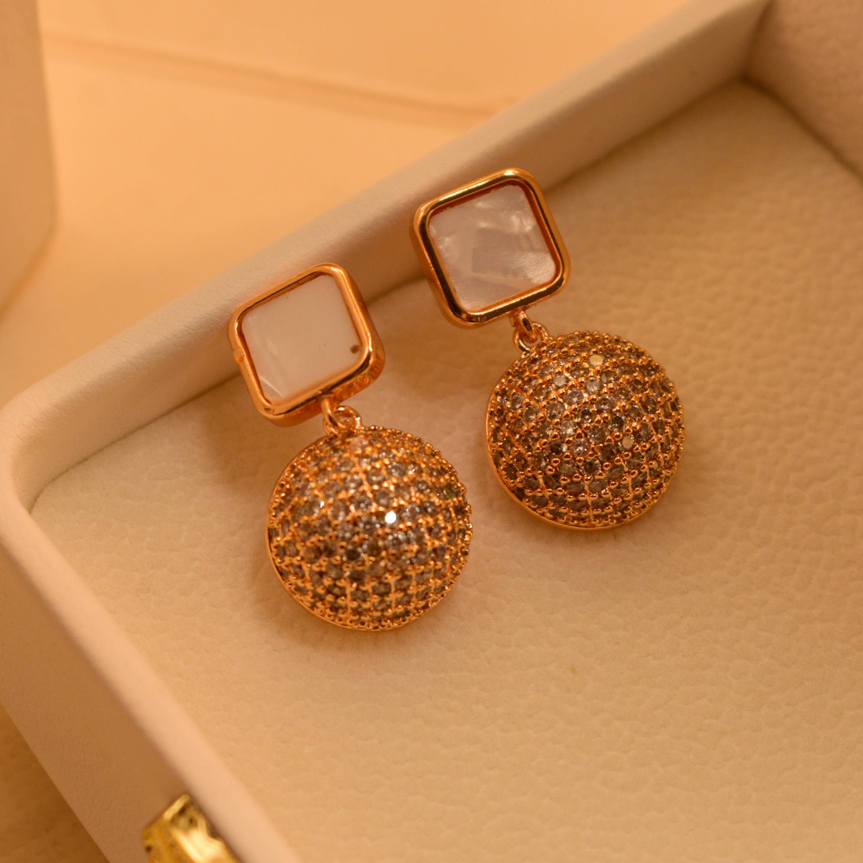 Mystic Crystal Gold Plated Earrings For Girls/Women
