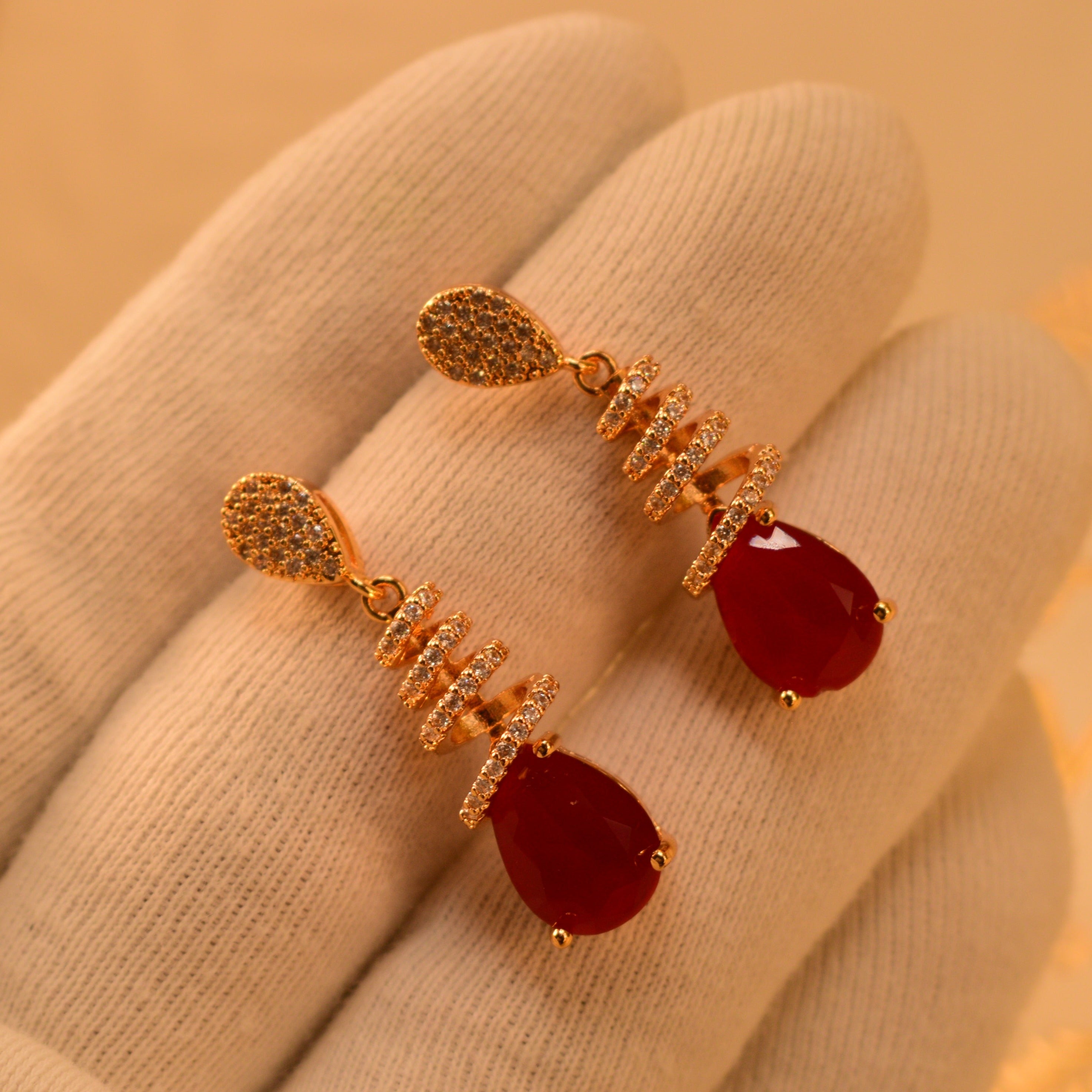 Glorious Korean Gemstone Earrings For Girls/Women