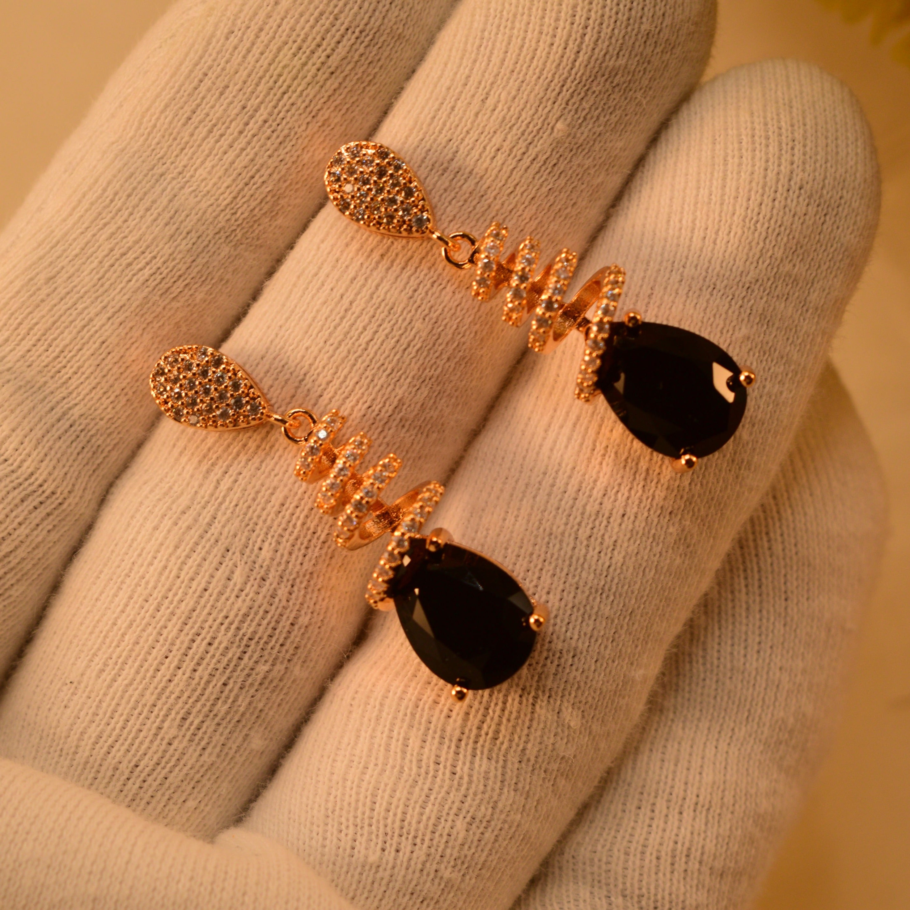 Glorious Korean Gemstone Earrings For Girls/Women
