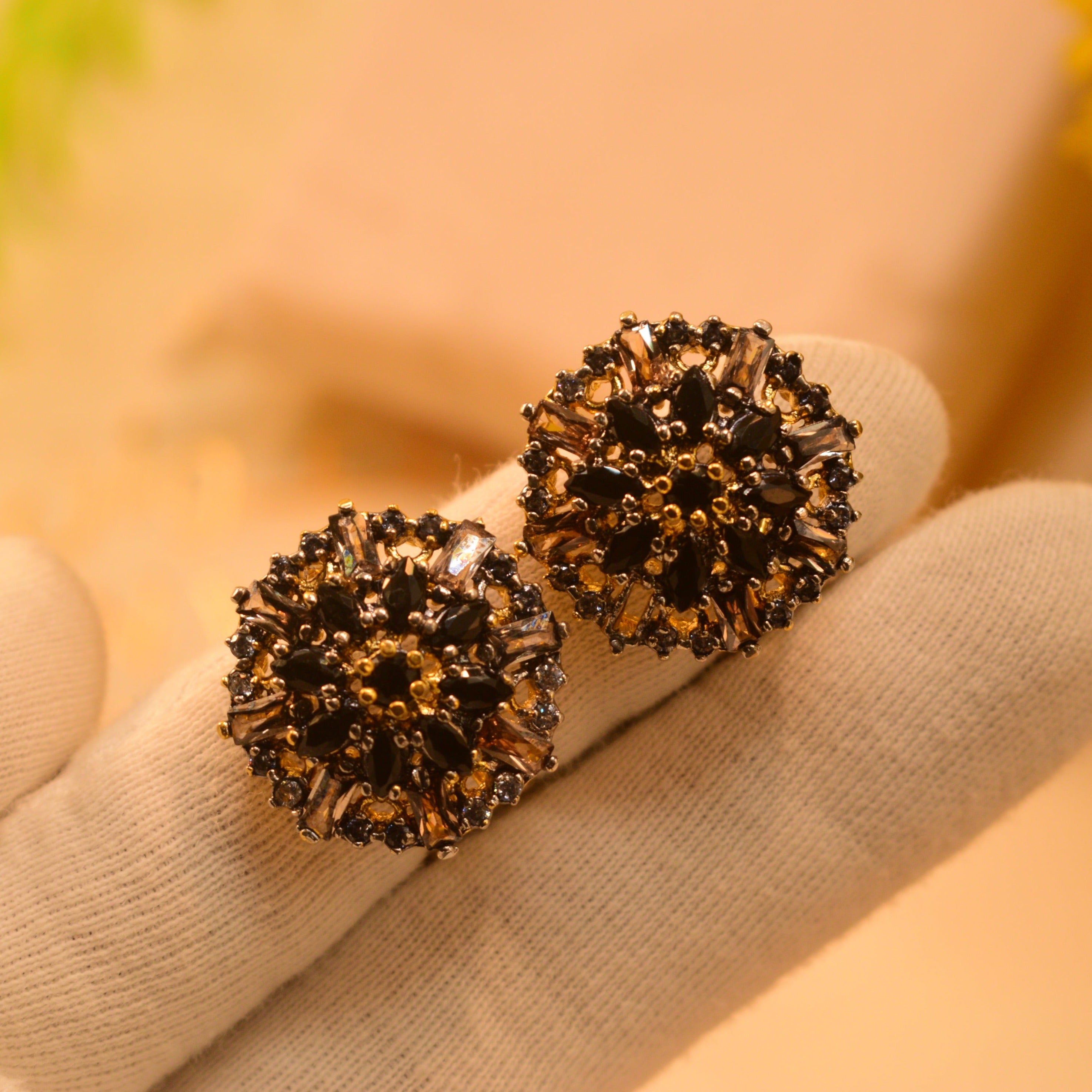 Beautiful Stylish Gold Plated Real Stones Earrings For Girls/women