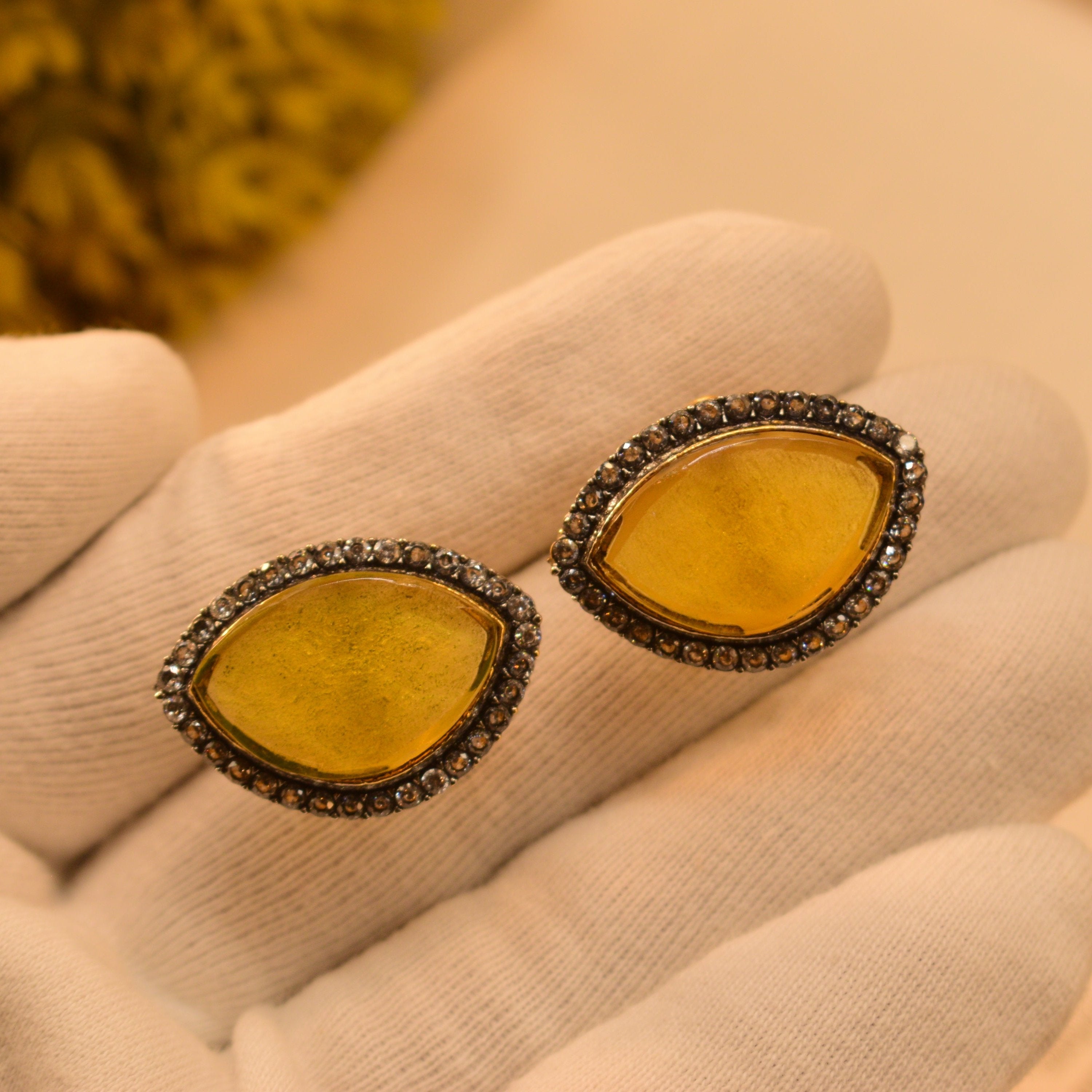 Beautiful Fancy Big Stone Earrings For Girls/women