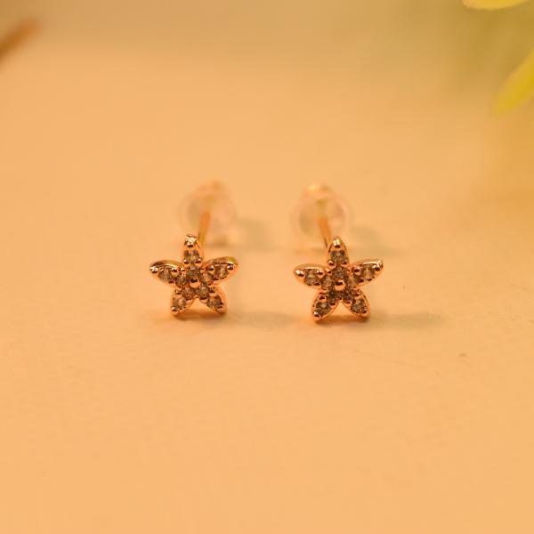 Star Design Real Stones Gold Plated Tops For Girls/women