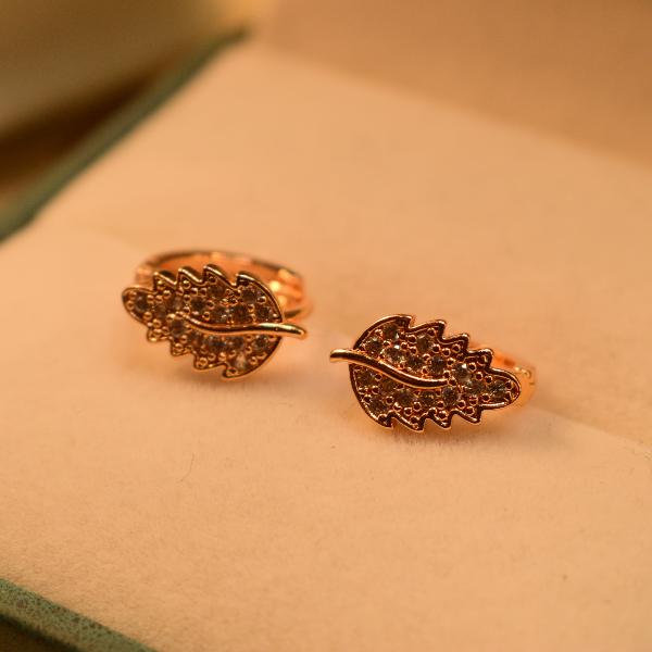 Gorgeous Leaf Design Gold Plated Tops For Girls/women