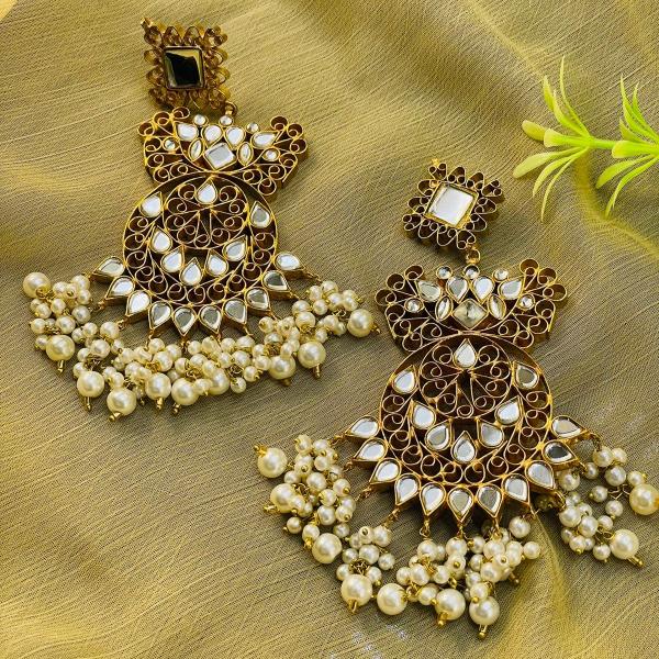 24K Gold Plated Indian Kundan Earrings for Girls/Women