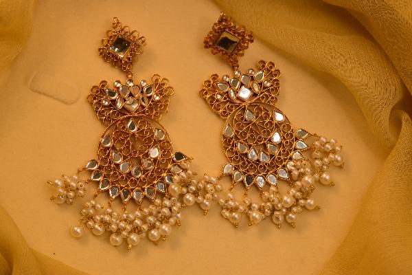 24K Gold Plated Indian Kundan Earrings for Girls/Women