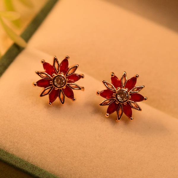 Elegant Design Crystal Stones Gold Plated Earrings for Girls/Women