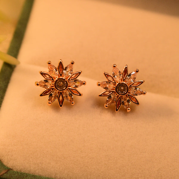 Elegant Design Crystal Stones Gold Plated Earrings for Girls/Women