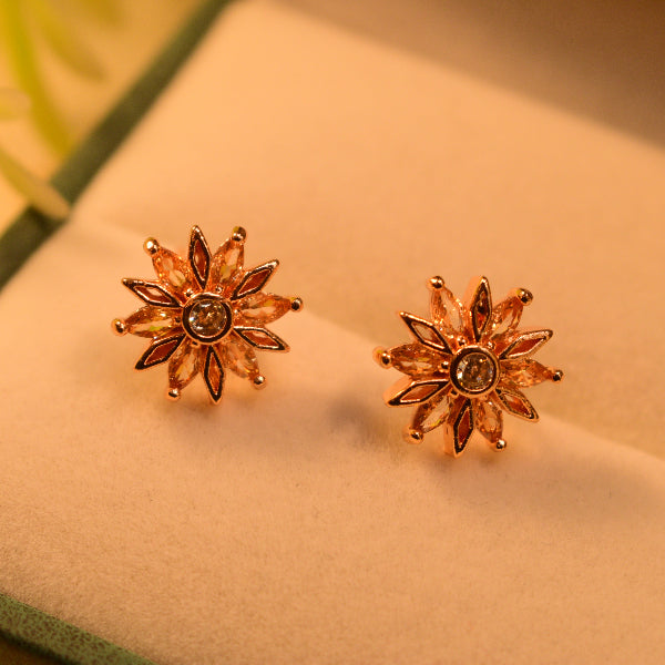 Elegant Design Crystal Stones Gold Plated Earrings for Girls/Women