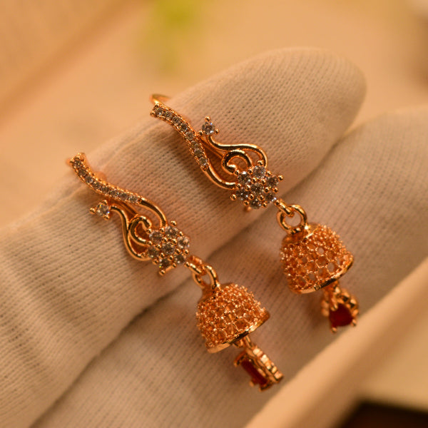 Beautiful Unique Design Gold Plated Crystal Stones Earrings for Girls/Women