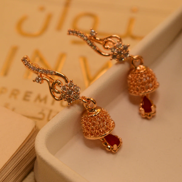 Beautiful Unique Design Gold Plated Crystal Stones Earrings for Girls/Women