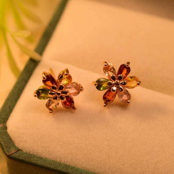 Gorgeous Unique Design Gold Plated Real Stones Earrings for Girls/Women