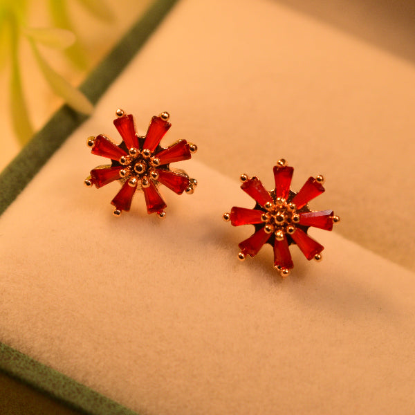 Beautiful Unique Design Gold Plated Real Stones Earrings for Girls/Women