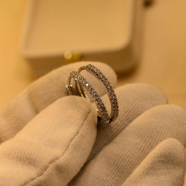 Elegant Design Silver Plated Crystal Stones Earrings for Girls/Women