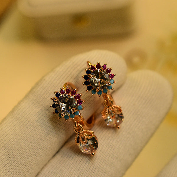 Beautiful Design Gold Plated Real Stones Earrings for Girls/Women