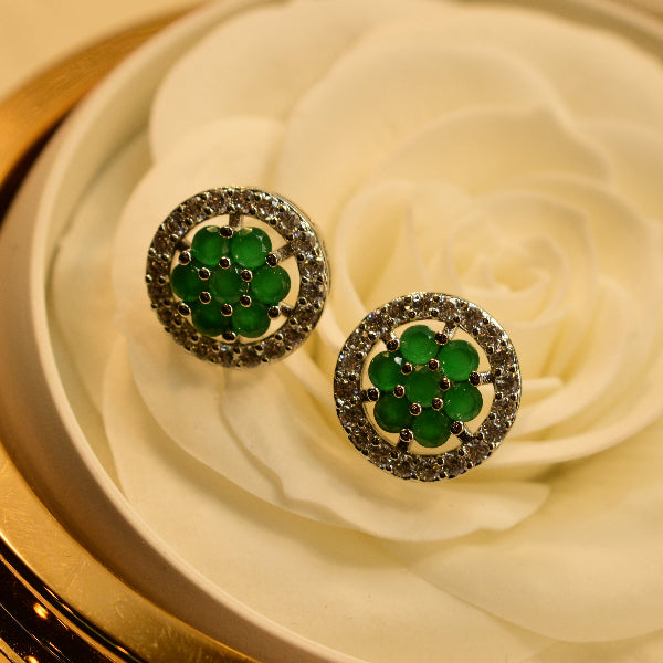 Elegant Design Silver Plated Real Stones Tops For Girls/women