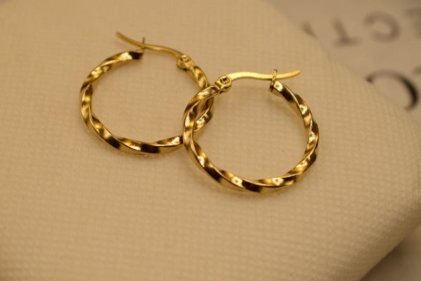 Fancy Design 18mm Golden Baliyan Earrings For Girls/Women