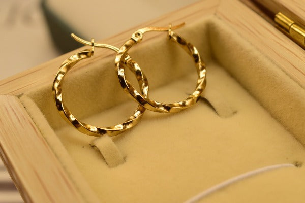 Fancy Design 18mm Golden Baliyan Earrings For Girls/Women