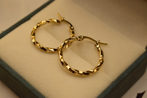 Fancy Design 18mm Golden Baliyan Earrings For Girls/Women