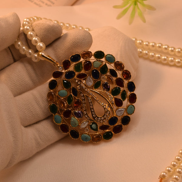 Luminous Design Gold Plated Crystal Stones Pendant for Girls/Women