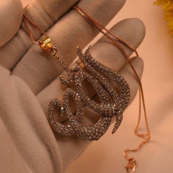 Glamorous Design Gold Plated Real Stones Religious Pendant for Girls/Women