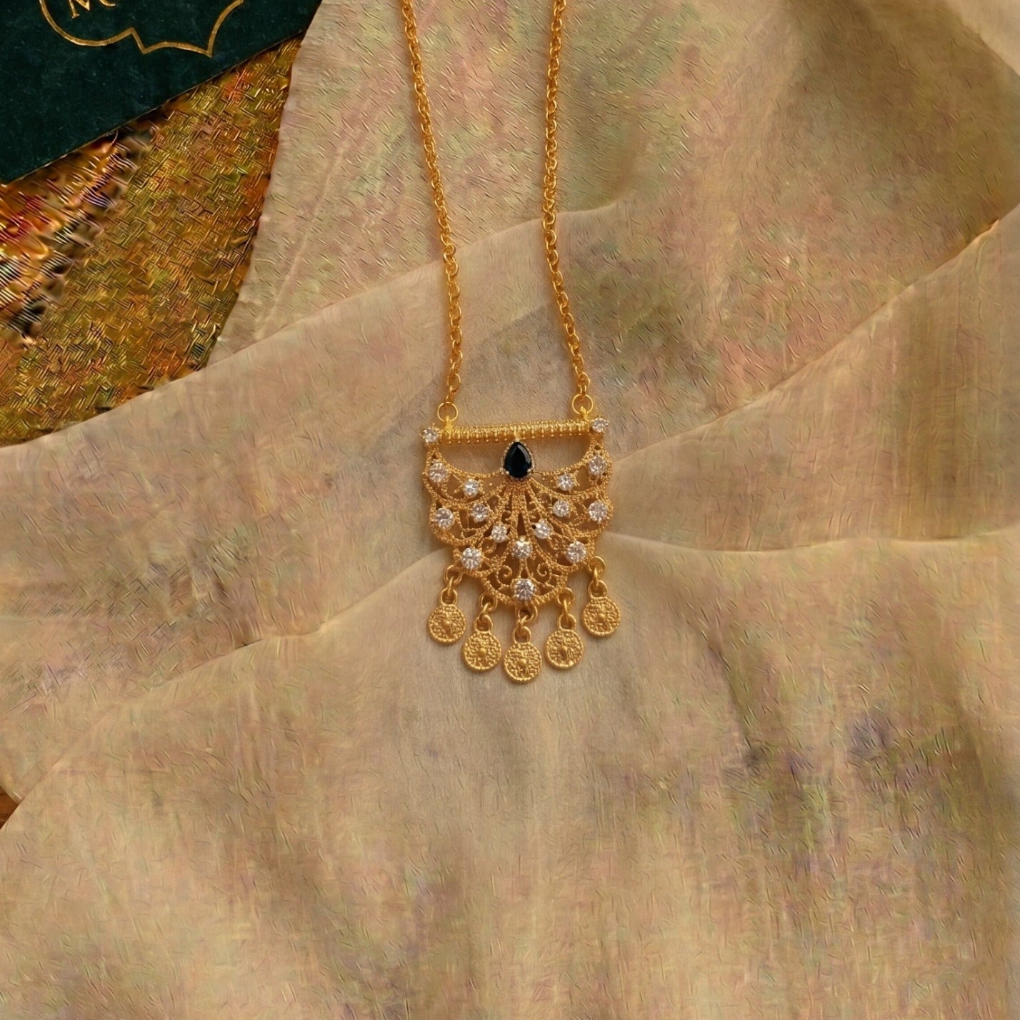 Luminous Design Gold Plated Crystal Stones Pendant for Girls/Women