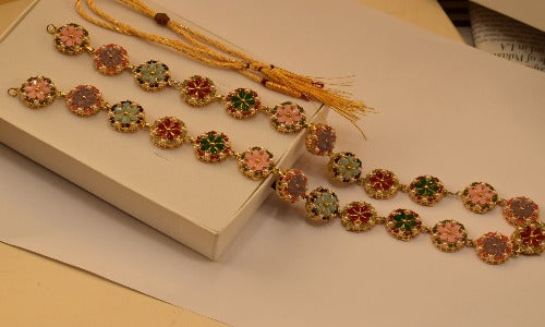 Fancy Design Golden Multicolurs stones for Girls/Women