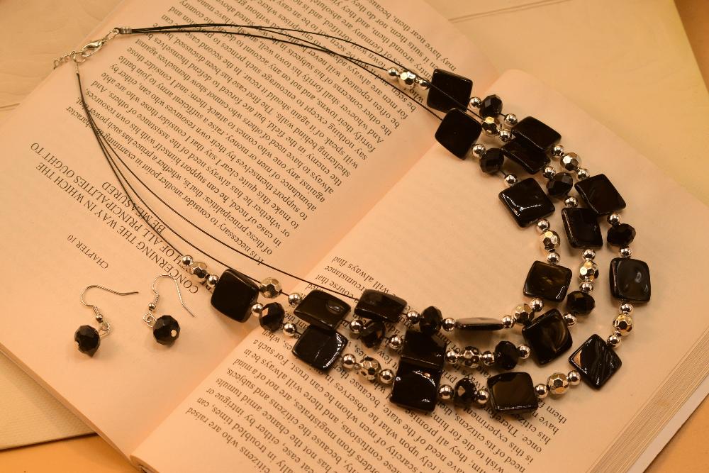 Gorgeous Real Stones Earrings and Mala Set for Girls/Women