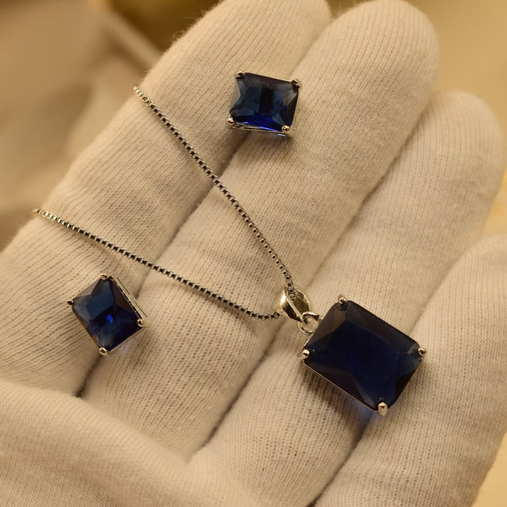 Unique Design Green/Blue/Sky blue Stone Necklace set for Girls/Women