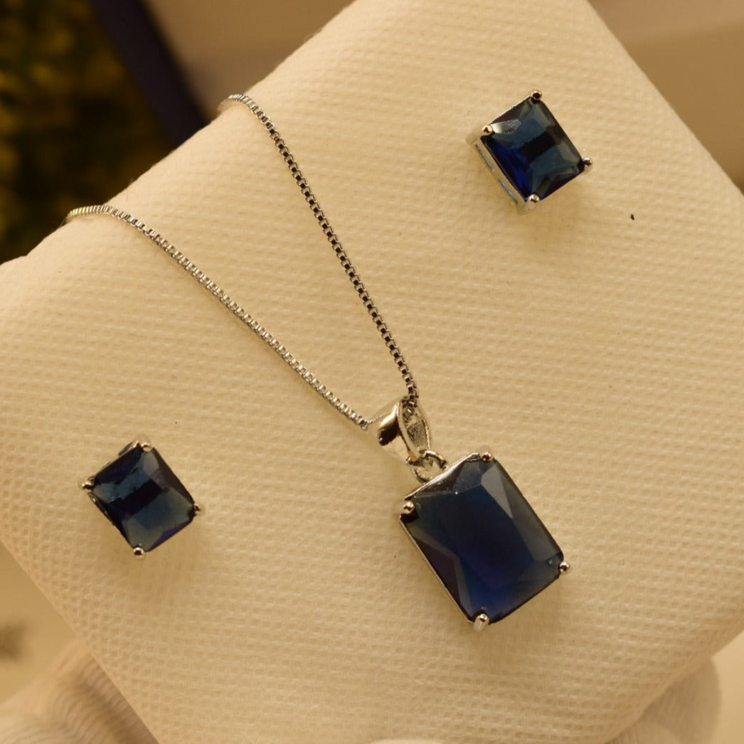 Unique Design Green/Blue/Sky blue Stone Necklace set for Girls/Women