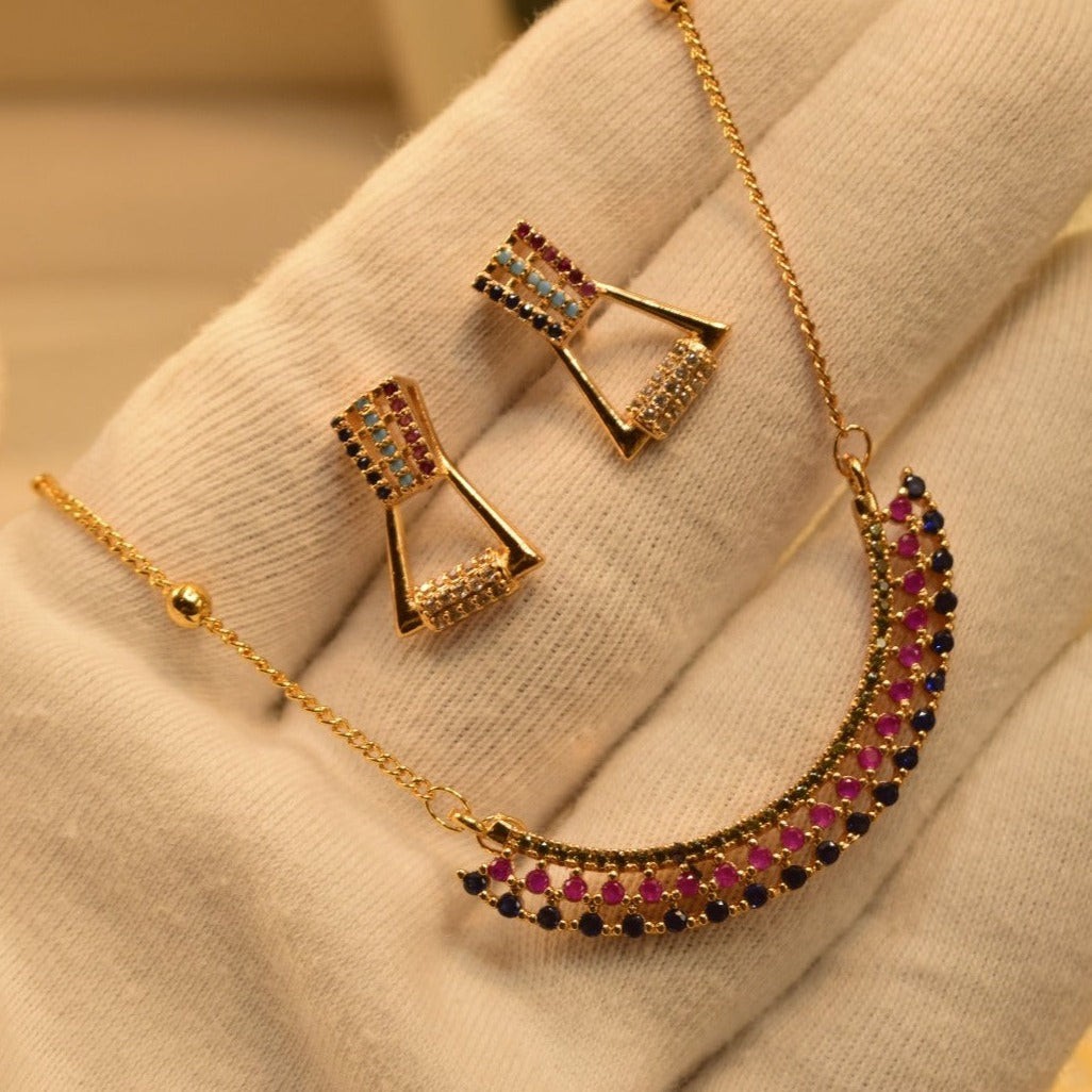 Unique Design Multi-Color Stone Necklace Set For Girls/Women