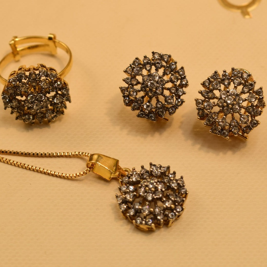 Elegant Fancy Golden Necklace Set for Girls/Women