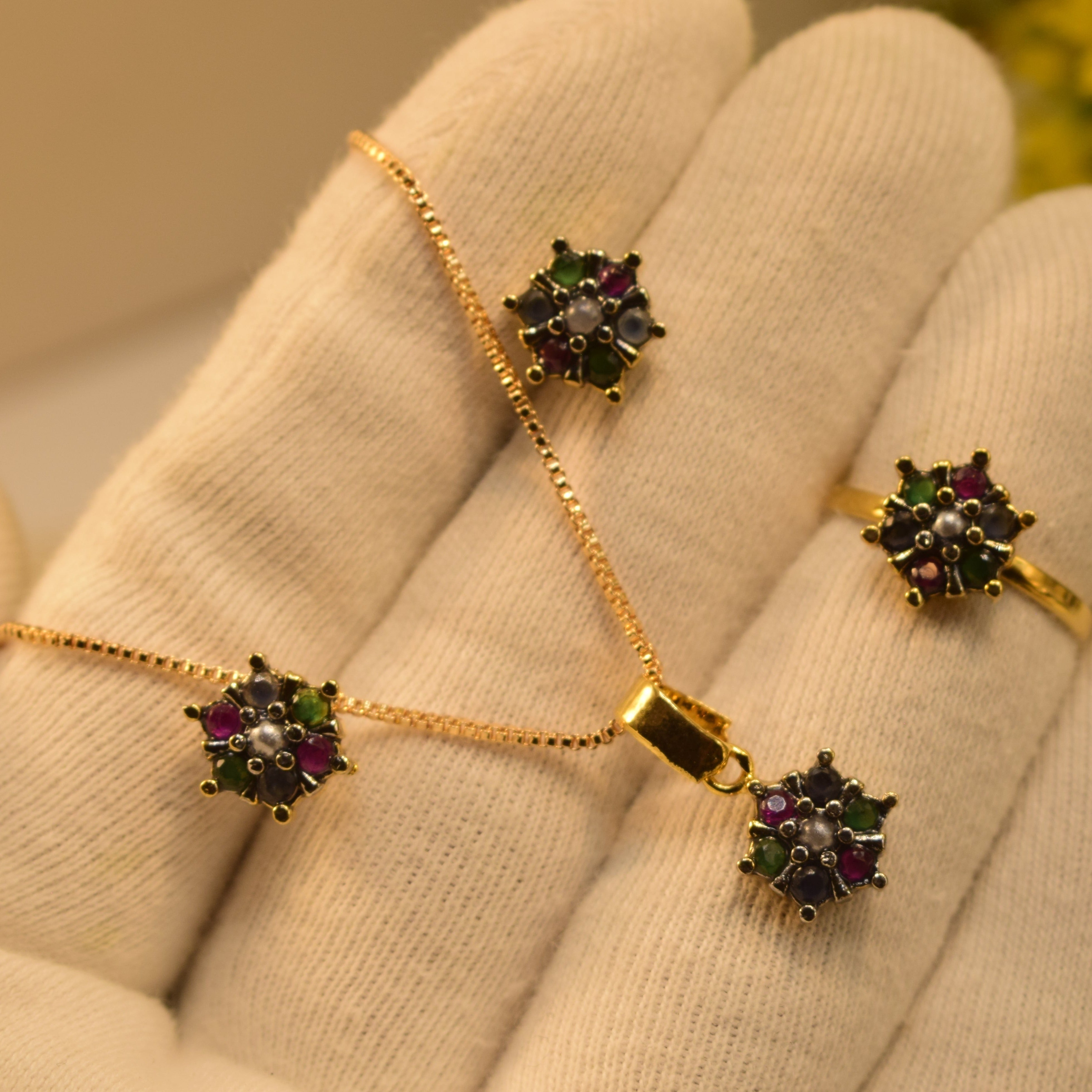 Stylish Real Stones Necklace Set for Girls/Women