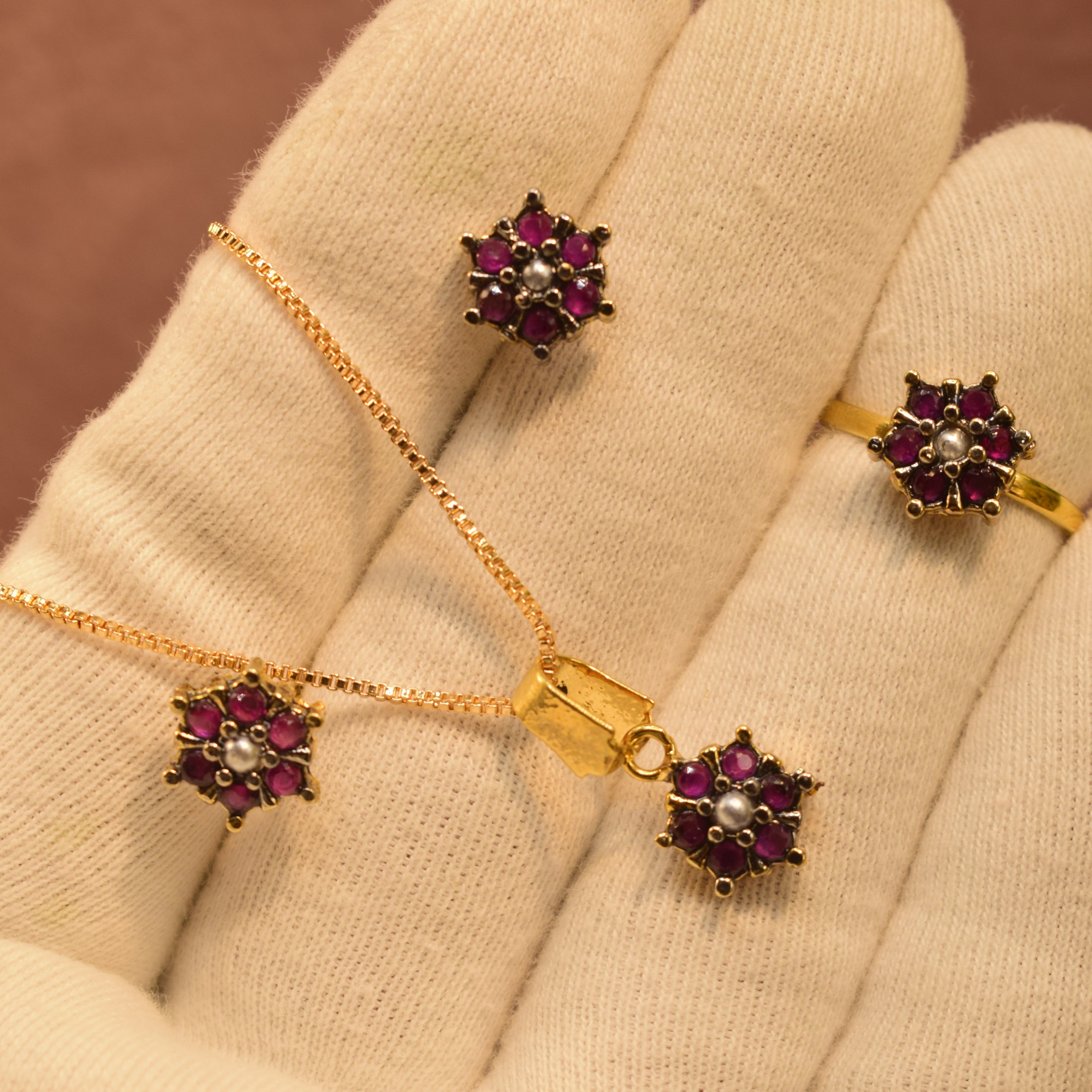 Stylish Real Stones Necklace Set for Girls/Women