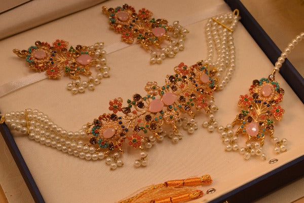 Elegant Real Stone Choker Set for Girls/Women