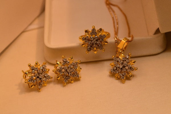 Elegant Design Gold Plated Necklace Set for Girls/Women