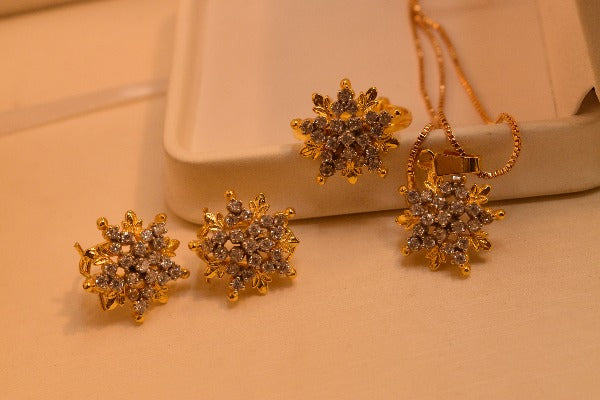 Elegant Design Gold Plated Necklace Set for Girls/Women