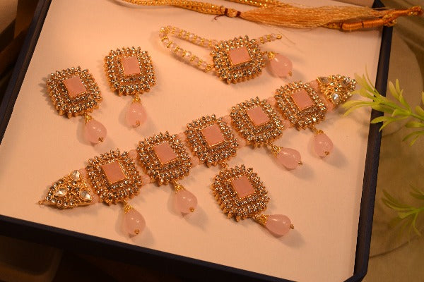 Elegant Real Stone Necklace Set for Girls/Women