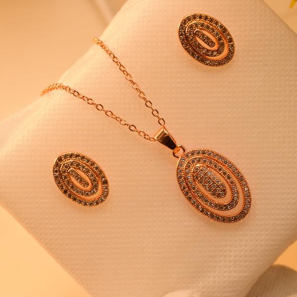 Fancy Unique Design 24K Gold Plated Necklace Set for Girls/Women