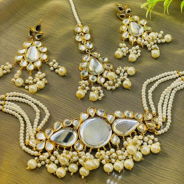 24K Gold Plated Indian Kundan Necklace Set for Girls/Women