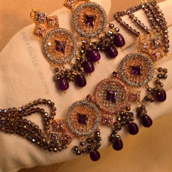 Luxury Elegant Design Real Stones Necklace Set for Girls/Women
