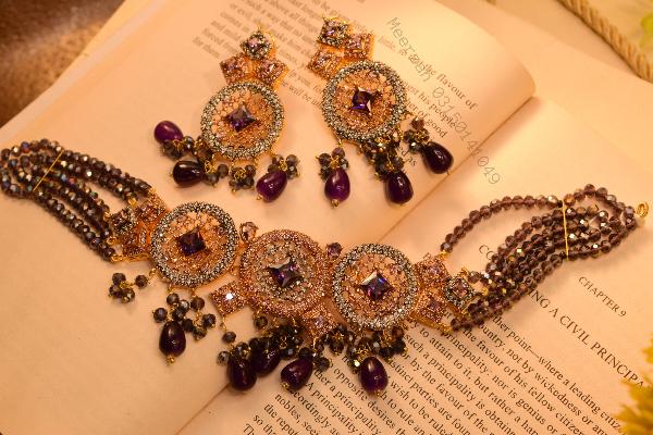 Luxury Elegant Design Real Stones Necklace Set for Girls/Women